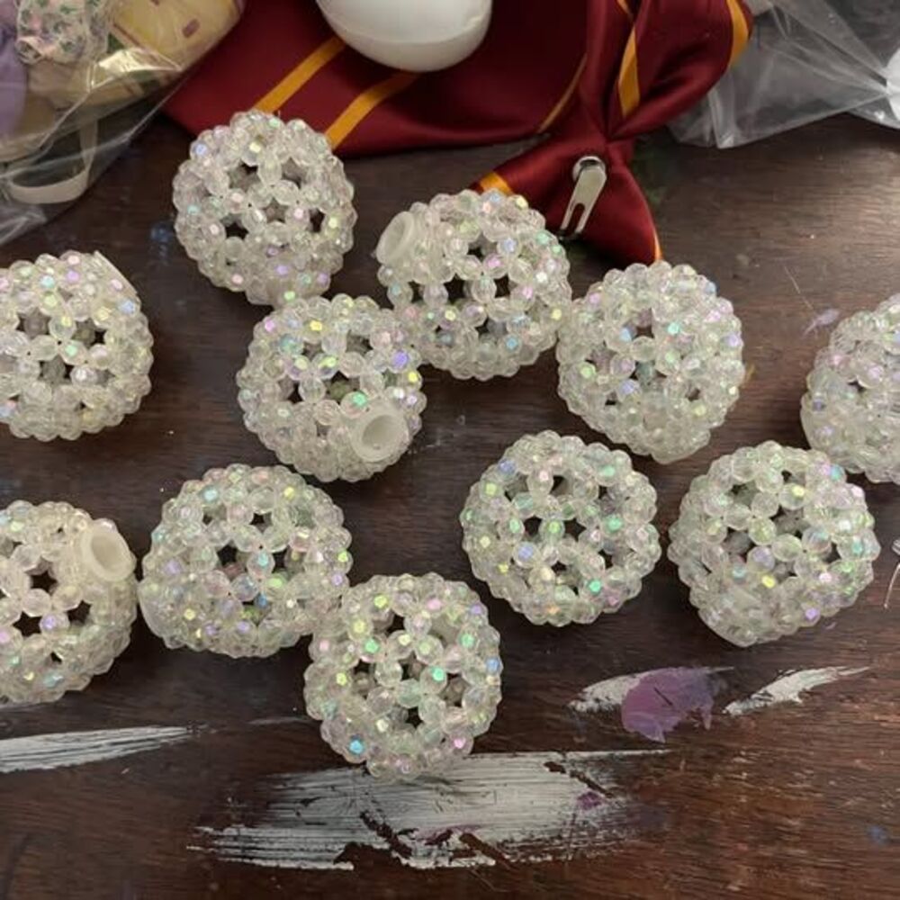 Iridescent Beaded Light Covers - Set of 11
